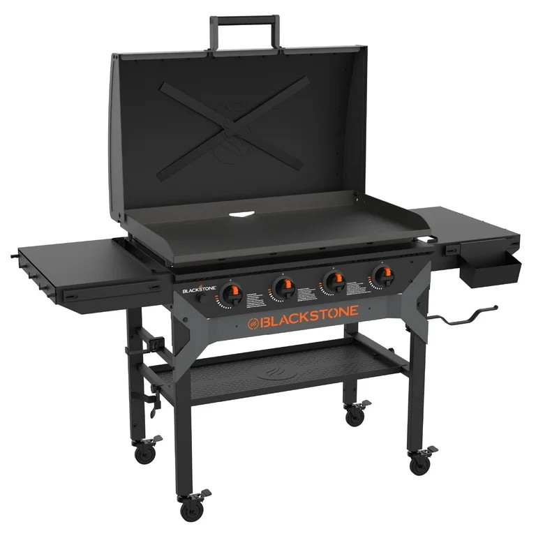 Blackstone Iron Forged 4 Burner Liquid Propane Outdoor Griddle with Hood Black | Walmart (US)