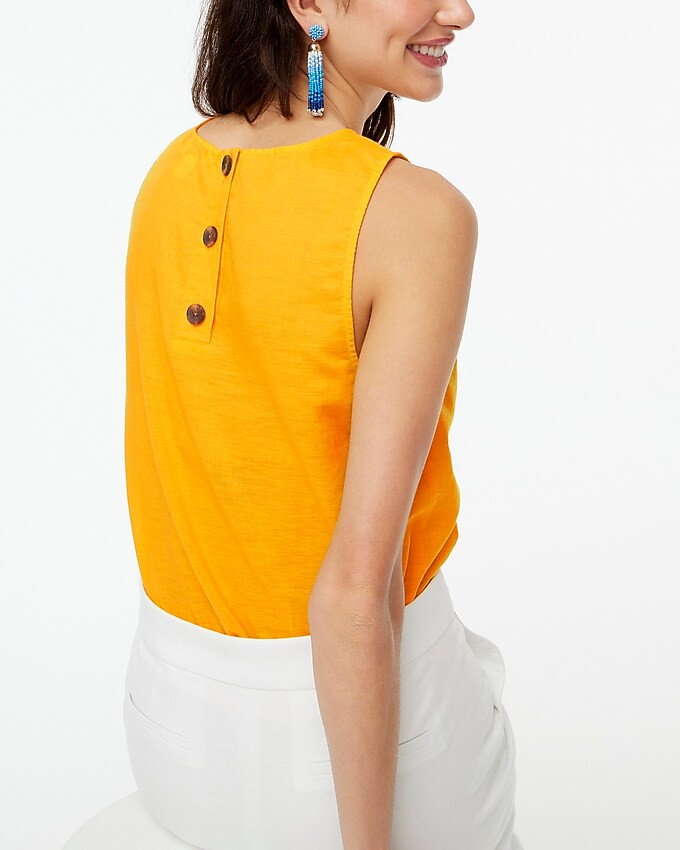 Linen-blend button-back shell tank top | J.Crew Factory