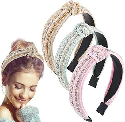 Knotted Headbands for Women, Beaded Headbands for Women, Pearl Fashion Headbands, Pearl Headband ... | Amazon (US)