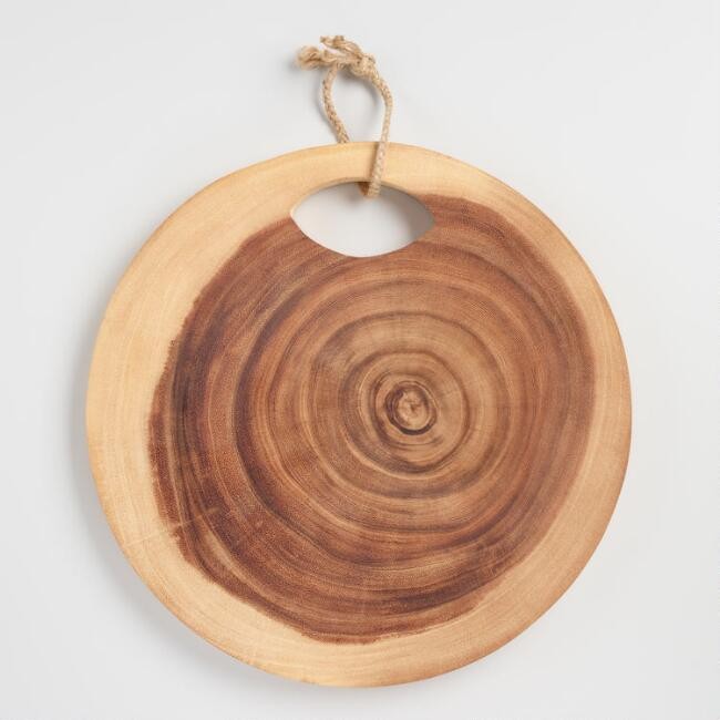 Round Raw Edge Tree Ring Cutting Board | World Market