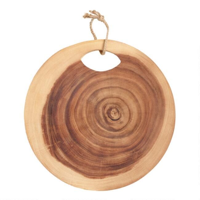 Round Raw Edge Tree Ring Cutting Board | World Market