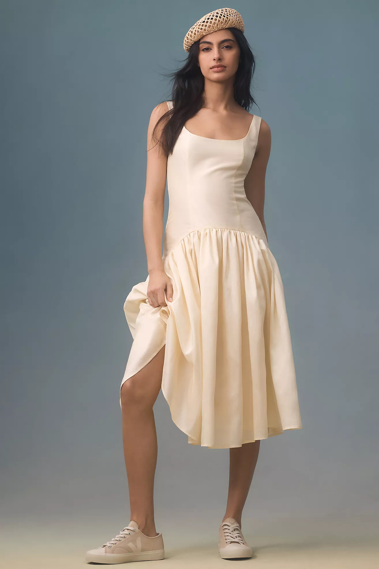 Hutch Sleeveless Drop-Waist Midi Dress | Anthropologie (US)