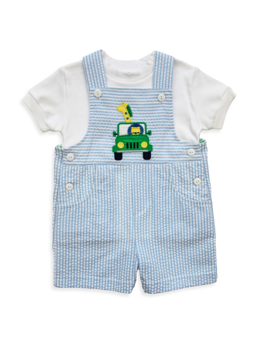 Baby Boy's 2-Piece Seersucker Stripe Jeep Shortalls & T-Shirt Set | Saks Fifth Avenue