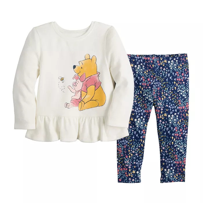 Baby Girl Disney Winnie the Pooh Graphic Peplum Top & Leggings Set by Jumping Beans® | Kohls | Kohl's