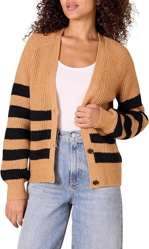 Amazon Essentials Women's Soft Touch Ribbed V Neck Blouson Cardigan Sweater | Amazon (US)