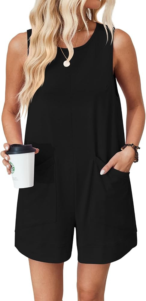 VUTRU Rompers for Women Summer Short Jumpsuits Casual Loose Fit Maternity Romper Comfy Cotton One... | Amazon (US)