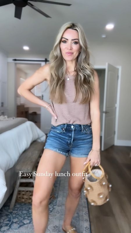 Easy spring lunch outfit! 
Tank from Amazon size small
Shorts are MUST HAVE wearing 0
Sandals and summer bag are Amazon 

#LTKVideo #LTKsalealert #LTKfindsunder50