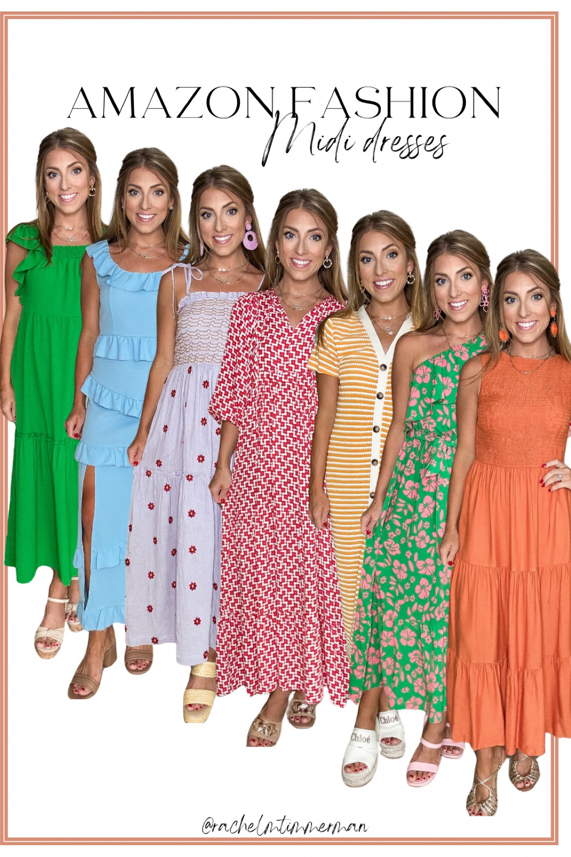 I’m always down for a cute summer midi dress 🙂 sharing some of my favorite amazon ones today! Some of these are on sale for prime day. They all run TTS except for the red/white print one. That one you can size down a size in. 

Amazon fashion. Amazon finds. Ltk under 50. Midi dress. Summer style. 