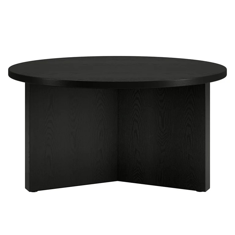 Evelyn&Zoe Scandinavian 32" Wide Black Grain Coffee Table | Walmart (US)