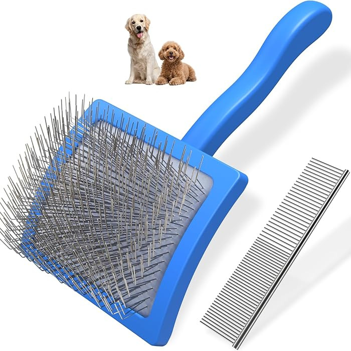 2PCS Slicker Brush for Dogs & Pet Comb,Professional Dog Grooming Brush (Goldendoodles,Poodles,Lab... | Amazon (US)