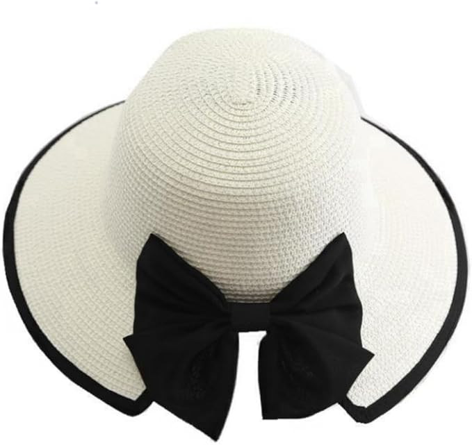 Straw Sun Hat Foldable Packable Wide Brim Summer Beach Hat Crochet Hat with Bowknot for Women Gir... | Amazon (US)