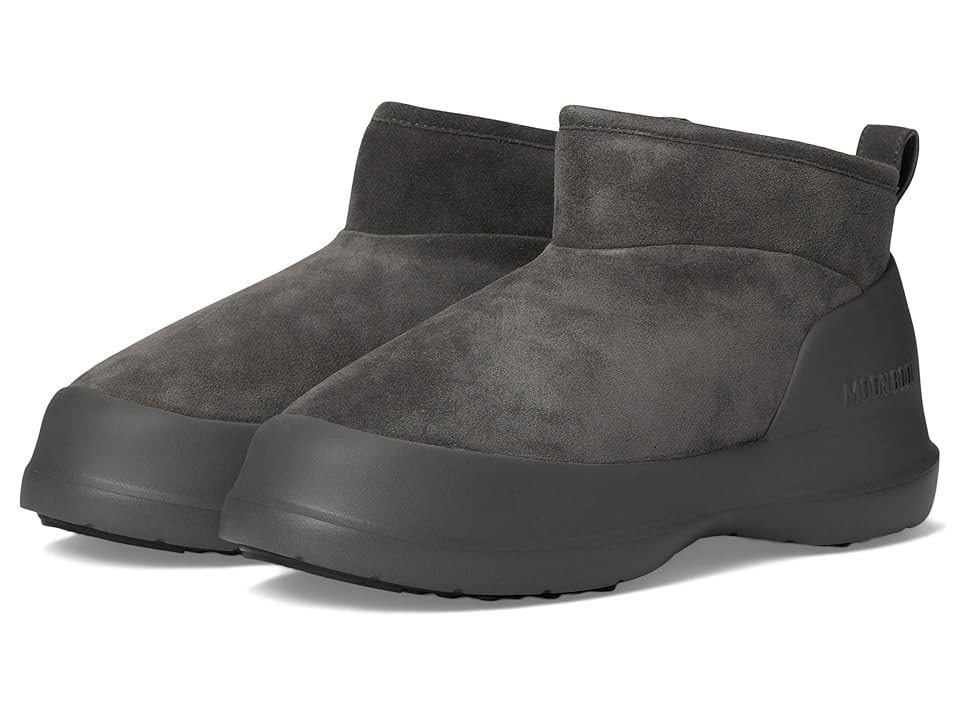 MOON BOOT Luna Low Boot Suede Boots Anthracite : EU 40 (US Men's 7.5 - Women's 8.5) Medium, Rubber/Suede | Zappos