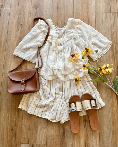 Summer outfit. Spring outfit. Linen shorts. Floy top. Vacation outfit. Sandals.

#LTKSaleAlert #LTKGiftGuide #LTKSeasonal