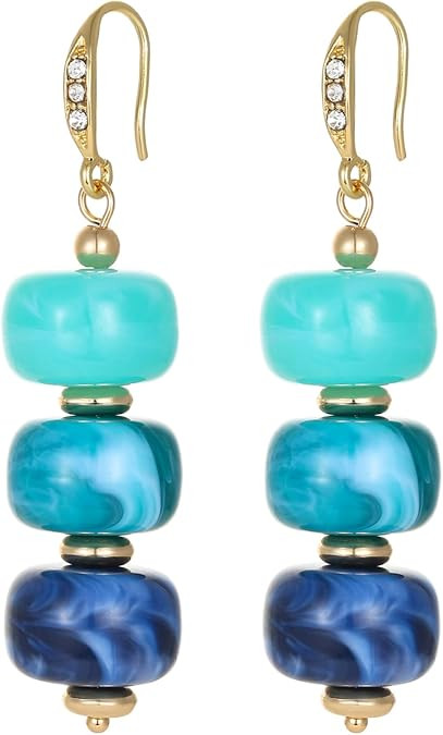Boho Beaded Drop Earrings for Women, Chunky Resin Beads Dangle Earrings, Handmade Beach Vacation ... | Amazon (US)