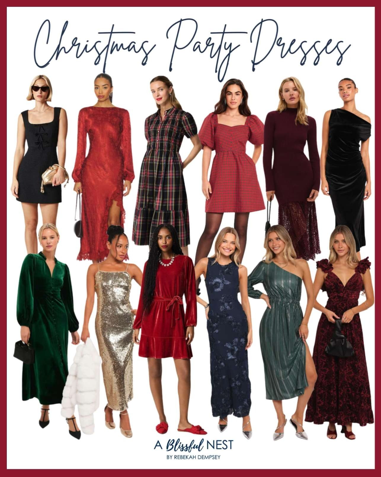 Make every holiday moment shine in show-stopping party dresses. Explore the collection on LTK.
velvet tie waist mini dress, sequin maxi dress, blue maxi dress, burgundy maxi dress, one shoulder pleated dress, green velvet serena dress, black velvet dress, plum midi dress, puff sleeve plaid mini dress, rust long sleeve dress, elegant midnight blue long sleeve metallic plissé dress, tartan smocked midi dress, high waisted velvet midi skirt 

 #LTKHoliday #LTKootd #LTKMidsize