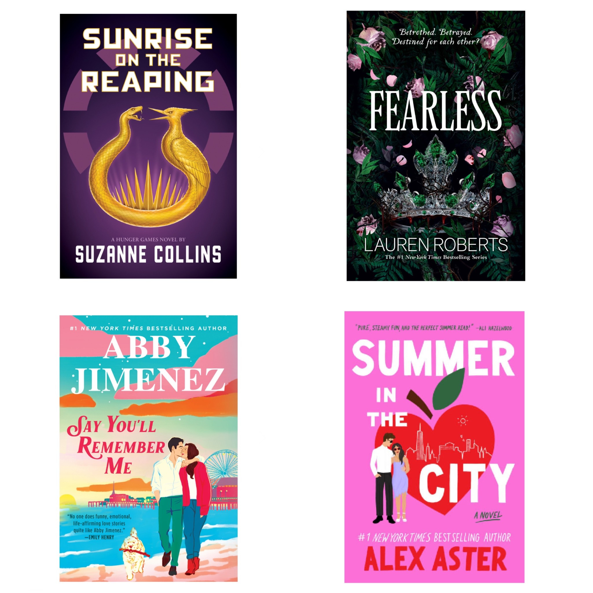 New Releases
Book
Books
Romance
Fantasy
Sci-Fi
Fandom
Book Club
Hunger Games
Sunrise on the Reaping
Fearless
Say You’ll Remember Me
Summer in The City
Gift
Gift Guide
For Her
For Him
Mother’s Day
Birthday
Friend
Sister
Girlfriend
Book Day
Best Sellers
Sale
Special Edition
Cozy
Day Home
Stay at Home
Library
Reading
Bookshelf
Collection
Hardback
Paperback
Travel
Carry On

#LTKSaleAlert #LTKGiftGuide #LTKTravel