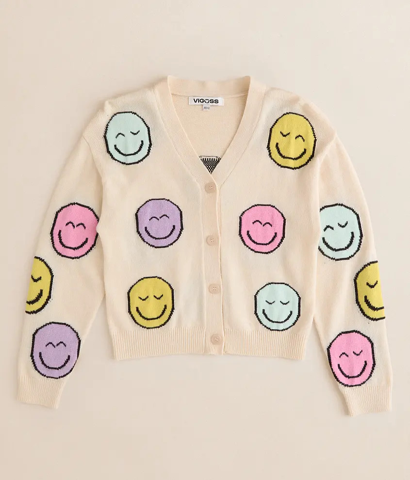 Girls - Smiley Cardigan Sweater | Buckle