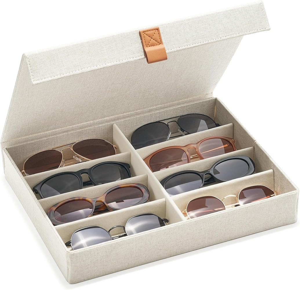 ZICOTO Beautiful Sunglass Storage Organizer For 8 Pairs - Stylish Case/Holder Displays Your Glass... | Amazon (US)
