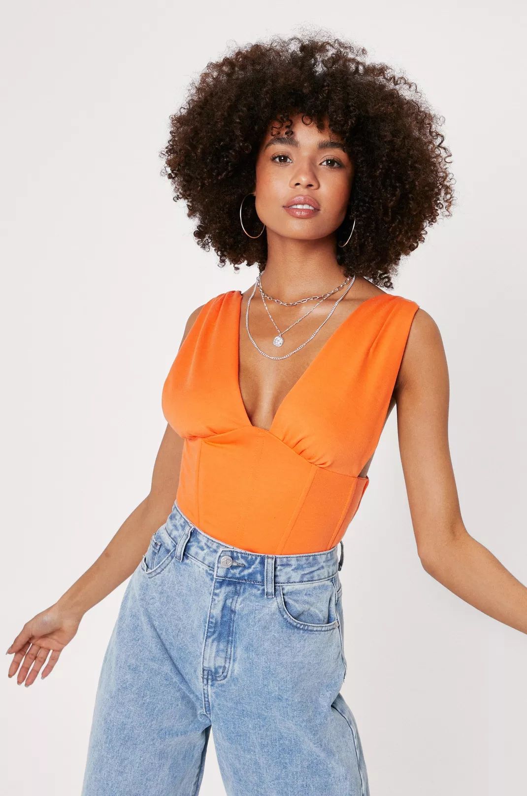 Plunging V Neck Corset Top | Nasty Gal (US)