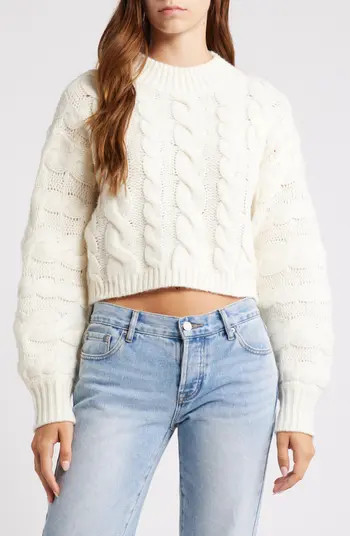 Cable Knit Crop Sweater | Nordstrom