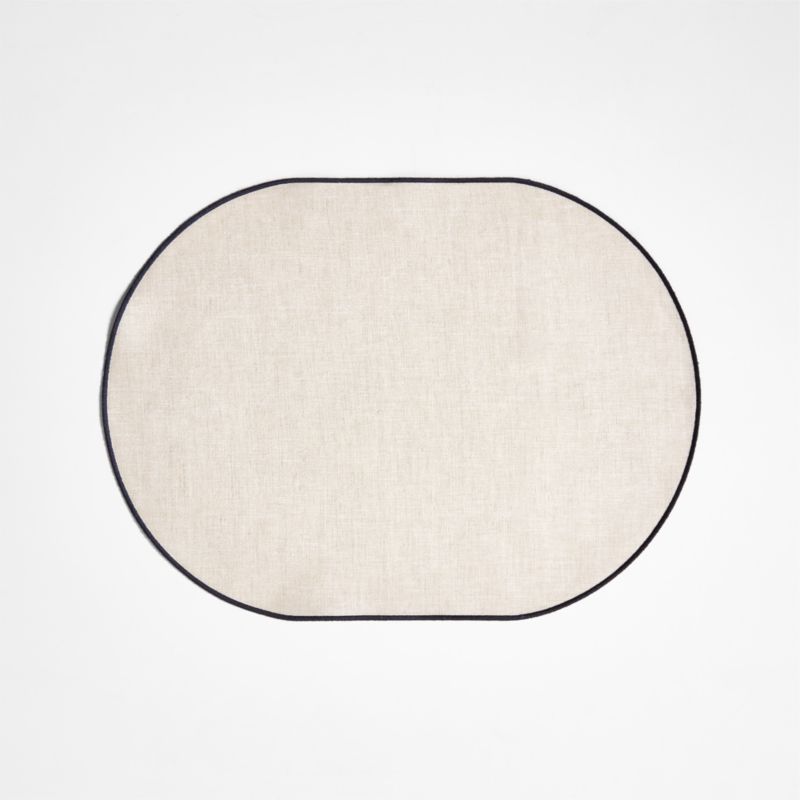 Elevated Linen Easy Care Black Placemat + Reviews | Crate & Barrel | Crate & Barrel
