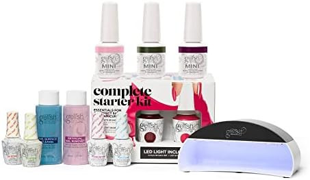 Gelish Mini Soak Off Professional Long Lasting Gel Nail Polish Complete Starter Kit, 9 mL with 5 ... | Amazon (US)