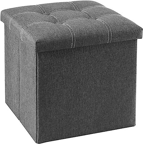 YOUDENOVA 15 inches Storage Ottoman Cube, Foldable Storage Boxes Footrest Step Stool, Padded Seat... | Amazon (US)