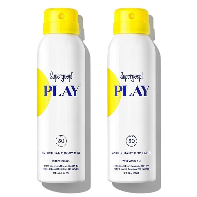 Supergoop! PLAY SPF 50 Antioxidant-Infused Body Mist w/ Vitamin C, 3 fl oz - 2 Pack - Reef-Safe, ... | Amazon (US)