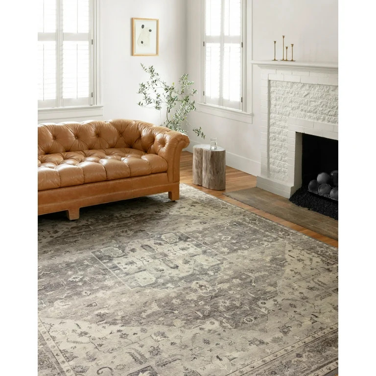 Loloi II Hathaway Printed Oriental Steel / Ivory Area Rug | Walmart (US)