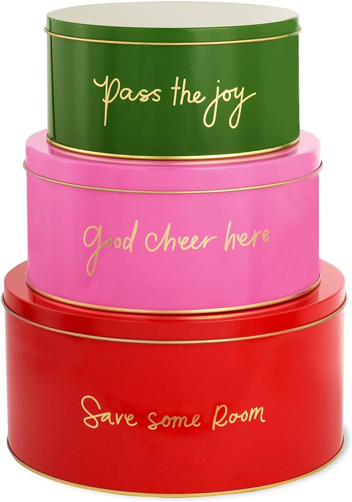 Kate Spade New York Decorative Tins with Lids, 3 Piece Nesting Tins, Small Medium & Large Metal C... | Amazon (US)