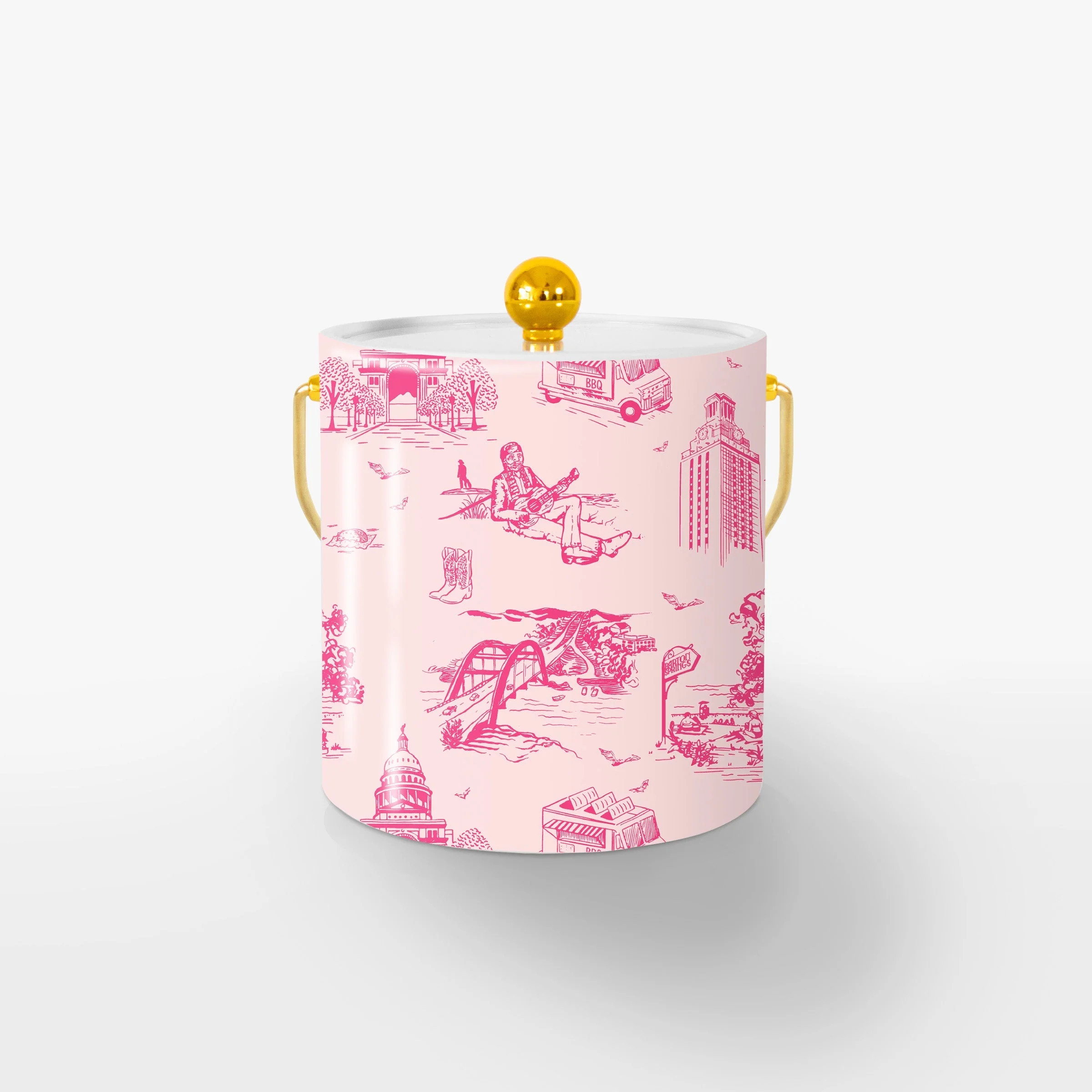 Austin Toile Ice Bucket | Custom Monogrammed 3-QT Ice Bucket | Colorful Prints, Wallpaper, Pajama... | Katie Kime Inc