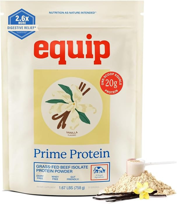 Equip Foods Prime Protein Powder | Clean, Grass Fed Beef Protein Powder | Carnivore Protein Isola... | Amazon (US)