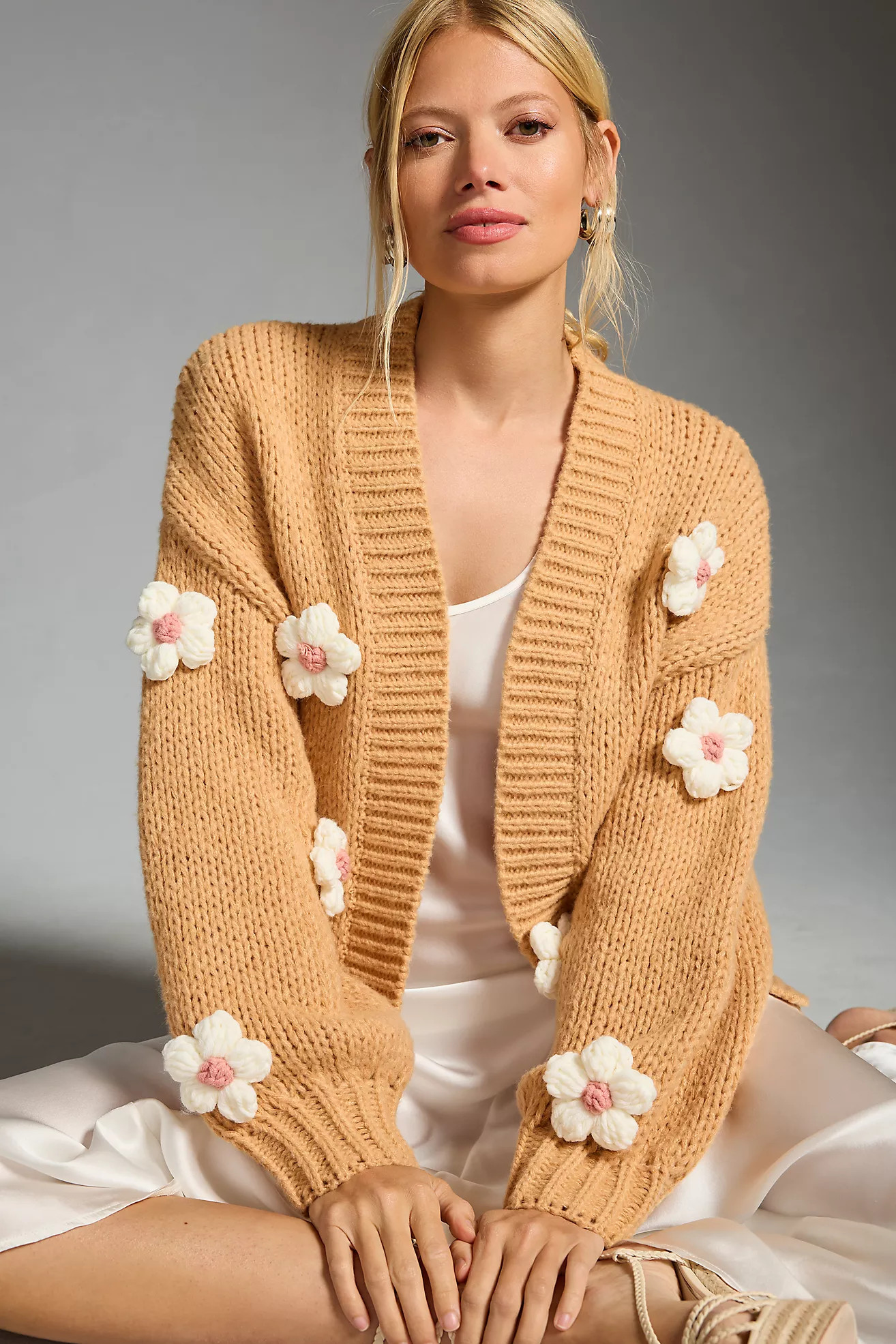 By Anthropologie Floral Knit Cardigan Sweater | Anthropologie (US)