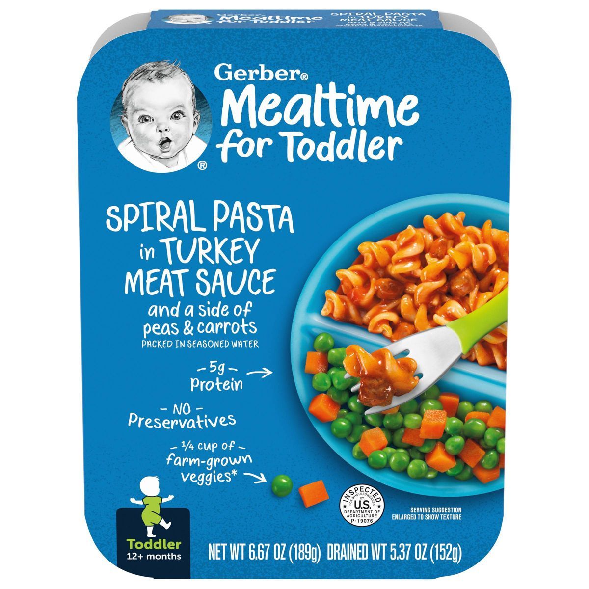 Gerber Lil' Entrees Spiral Pasta in Turkey Meat Sauce with Green and Yellow Beans - 6.67oz | Target