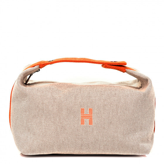 HERMES

Canvas Large Bride-A-Brac Pouch Natural Orange | Fashionphile