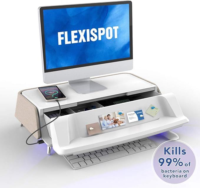 FlexiSpot Monitor Stand Workstation Laptop Stand Computer Riser with Storage Drawer USB Charging ... | Amazon (US)