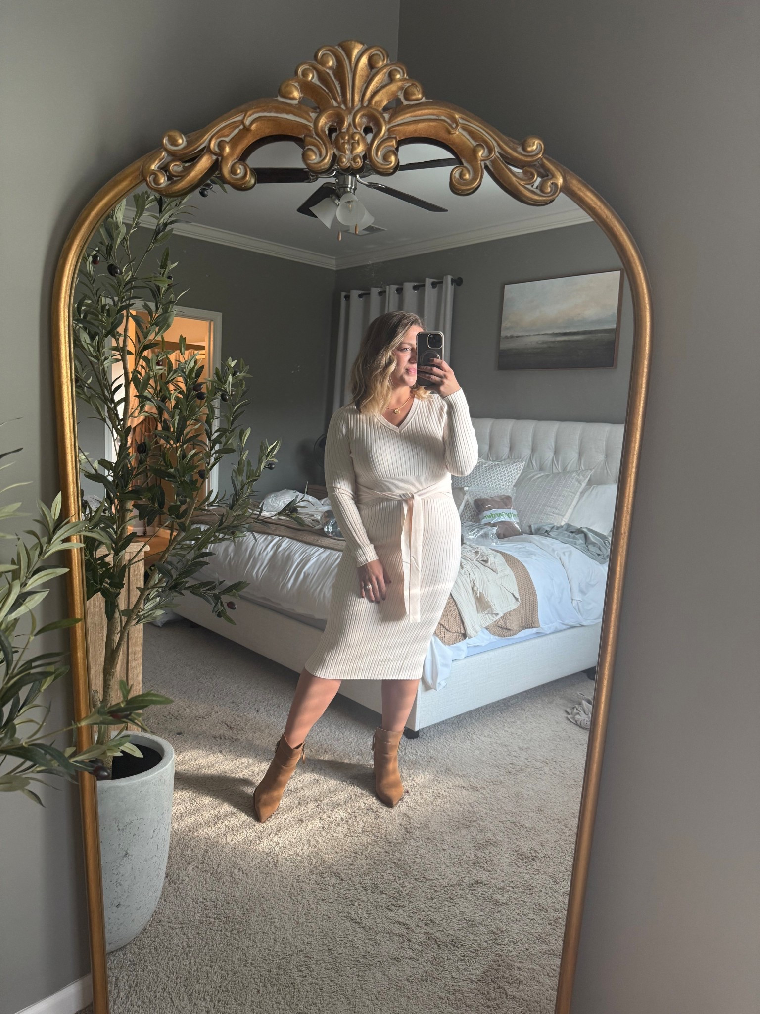 Sweater Dress V Neck Long Sleeve Ribbed Knit Tie Waist Bodycon Slim Fit Midi Dresses
Cream sweater dress 
Old money

#LTKootd #LTKgrwm #LTKMidsize