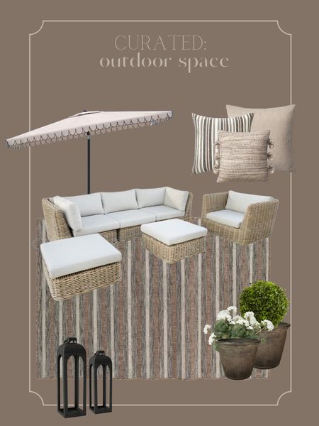 Amber Interiors inspired outdoor seating area! The sofa set is so gorgeous and such a good price! What’s your favorite piece? 

Outdoor furniture outdoor rug outdoor sofa outdoor umbrella 

#LTKhome #LTKSeasonal