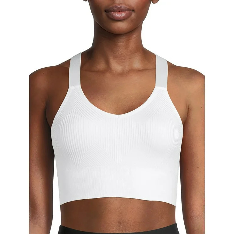 Avia Women's Medium Support Seamless Scoop Neck Cross Back Sports Bra | Walmart (US)