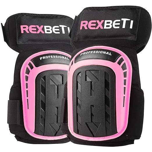 REXBETI Pink Knee Pads for Work, Construction Knee Pads for Men Women, Heavy Duty Comfortable Ant... | Amazon (US)