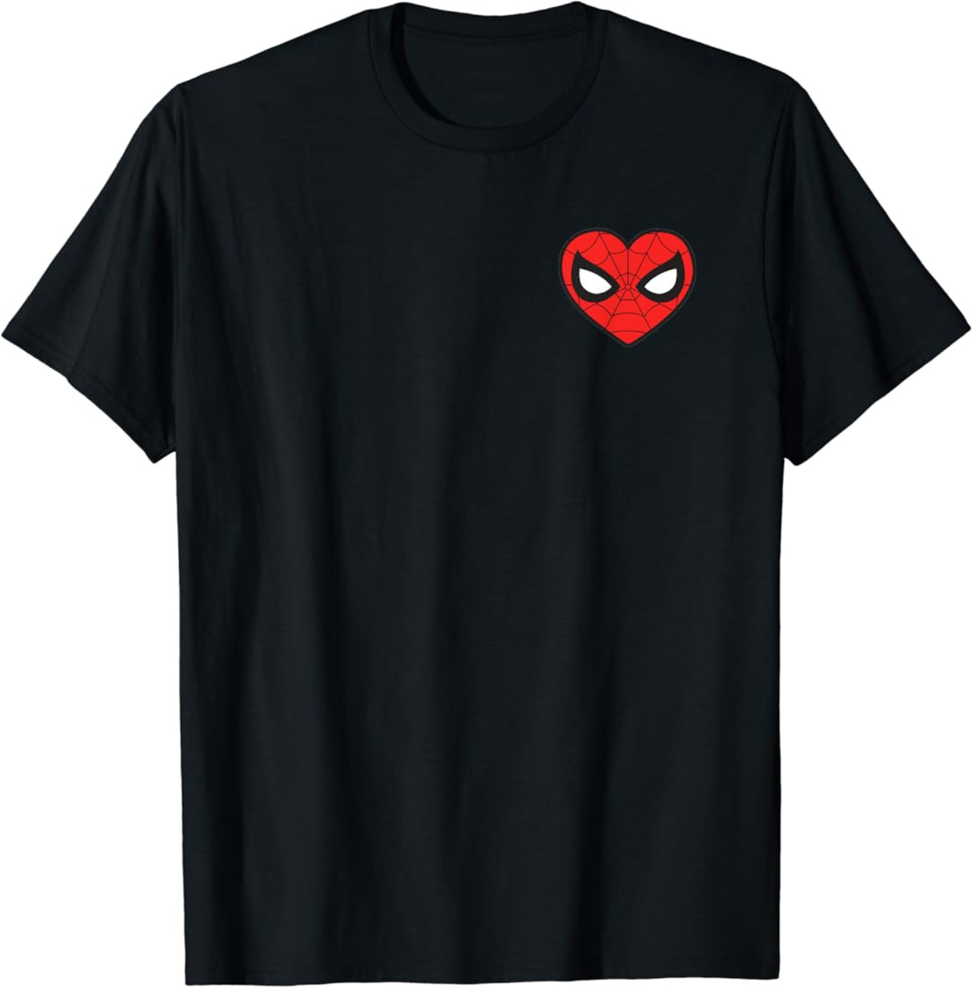 Marvel Spider-Man Valentine’s Day Love Classic Heart Mask T-Shirt | Amazon (US)
