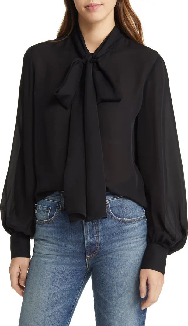 ARGENT Bow Silk Blouse | Nordstrom | Nordstrom