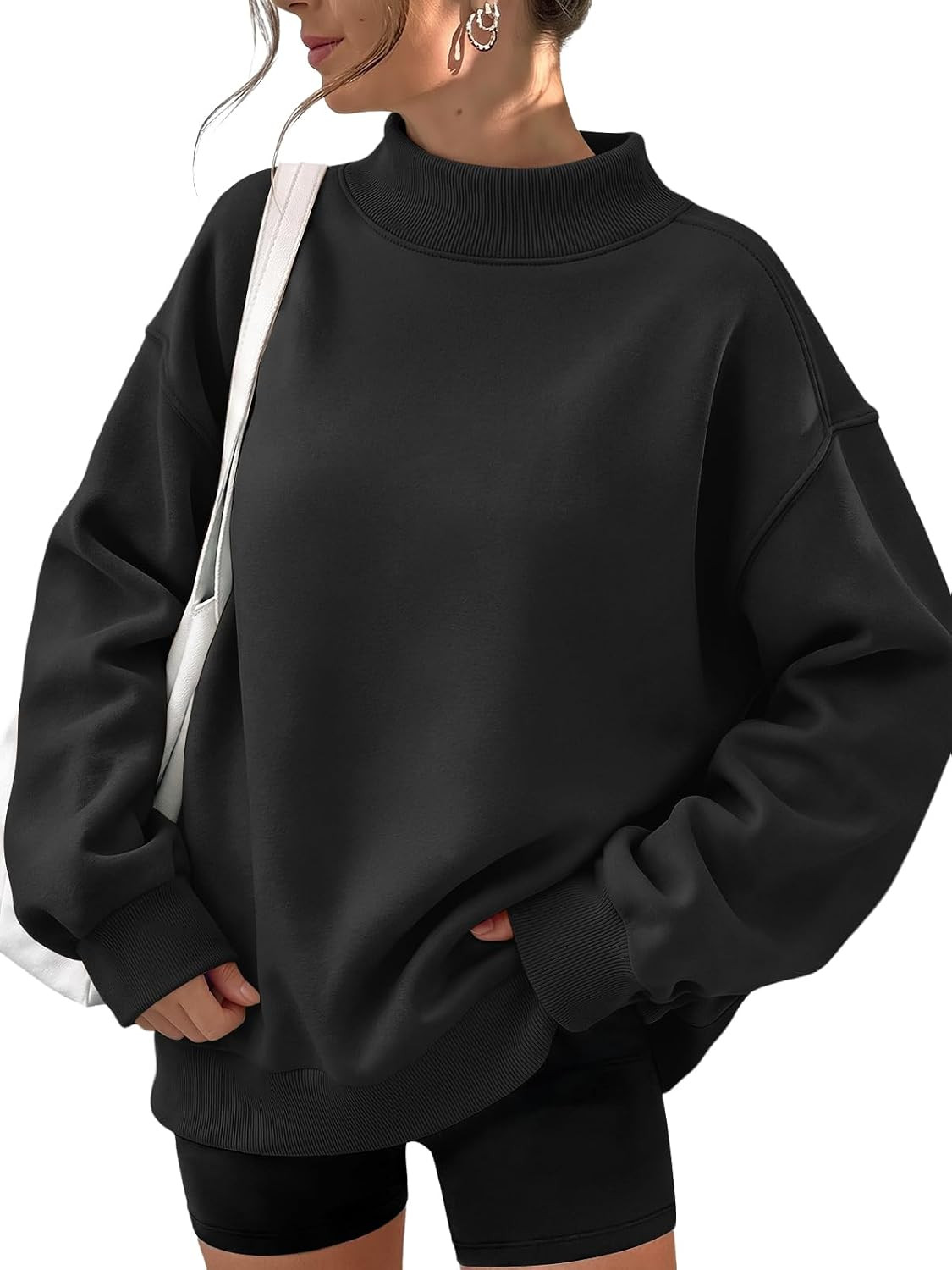 Trendy Queen Womens Mock Neck Sweatshirt Oversized Casual Fall Clothes 2026 | Amazon (US)