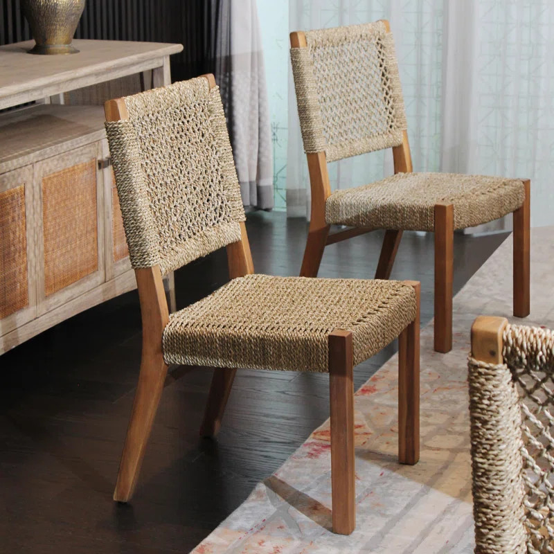 Amilee Solid Wood Upholstered Back Side Chair (Set of 2) | Wayfair North America