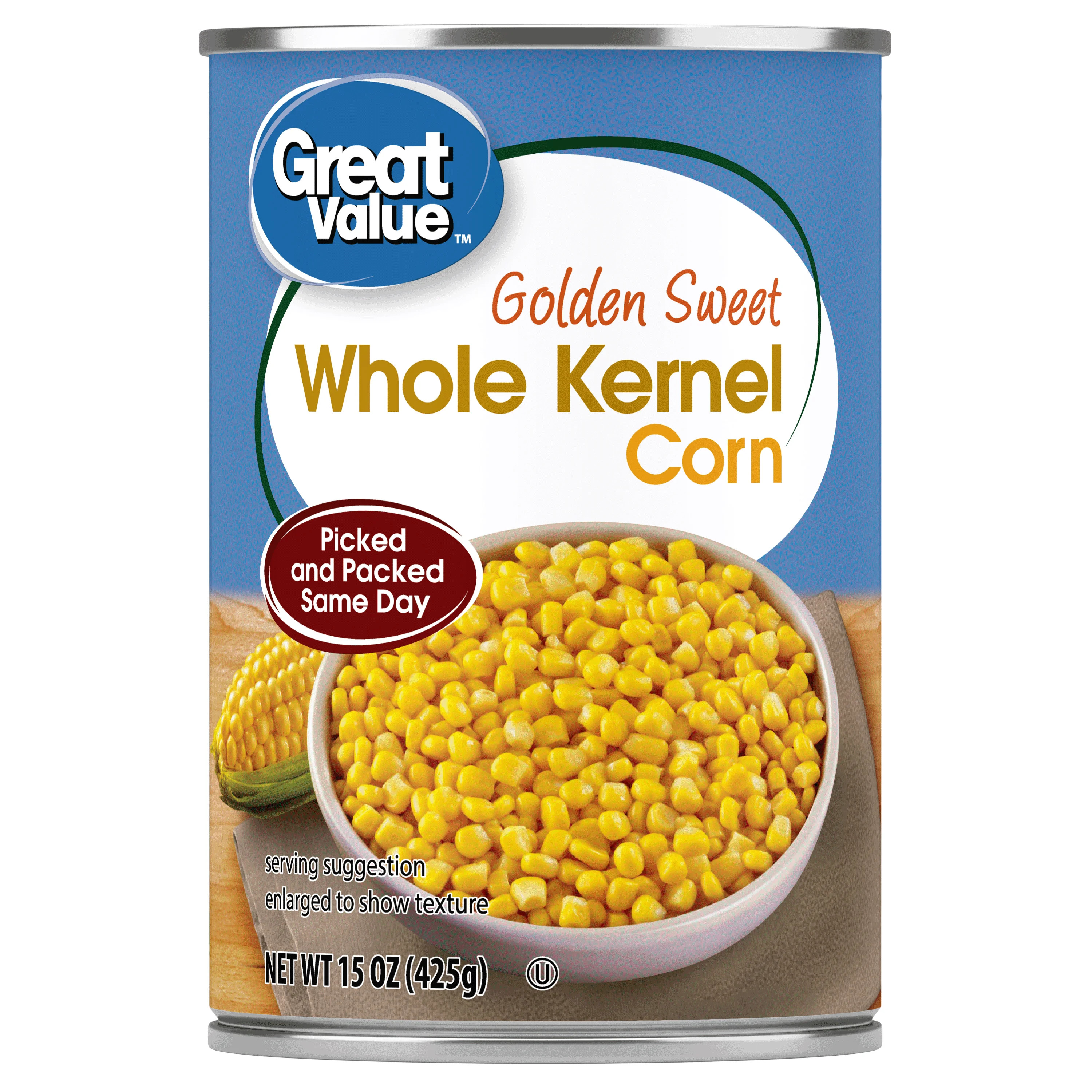 Great Value Golden Sweet Whole Kernel Corn, 15 oz | Walmart (US)