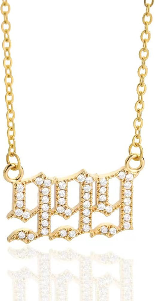 14k Gold Angel Number Necklace, Dainty Pendants Necklace for Women, 111 222 333 444 555 666 777 8... | Amazon (US)