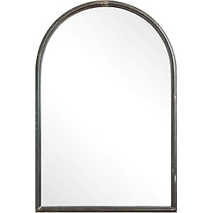 Creative Co-Op Arched Metal Trim Mirror, Grey | Amazon (US)