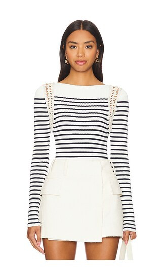 Isa Top in Navy & Bone | Revolve Clothing (Global)