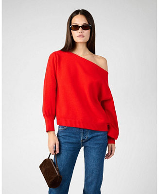 Women's Off The Shoulder Balloon Sleeve Sweater | Macy's