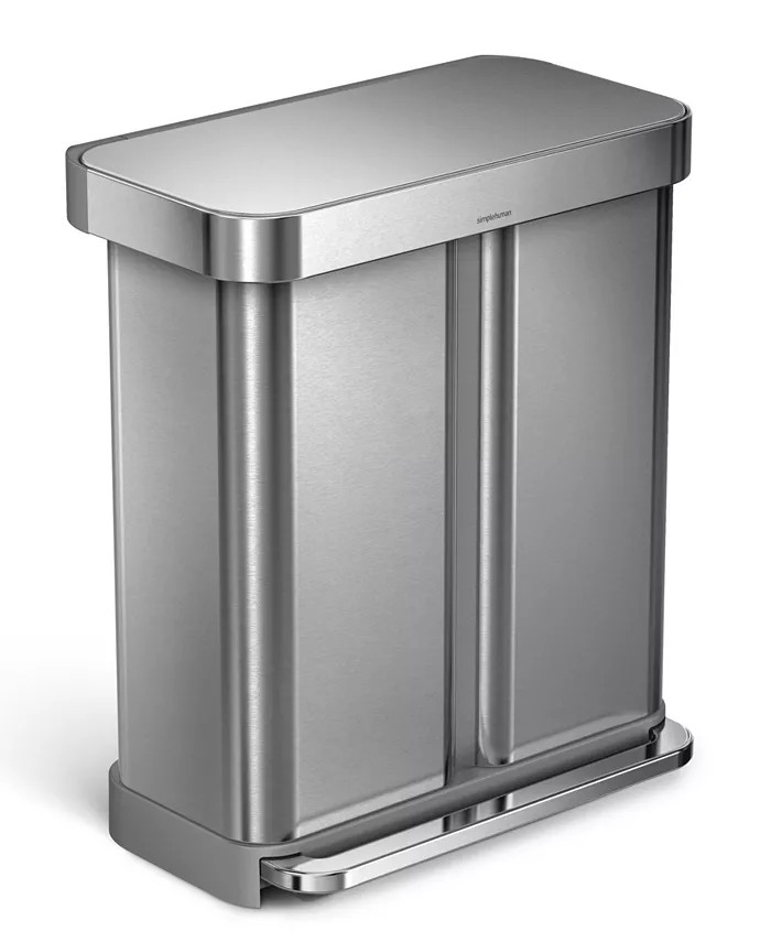 simplehuman Brushed Stainless Steel 58L Dual Compartment  Recycler & Reviews - Cleaning & Organiz... | Macys (US)